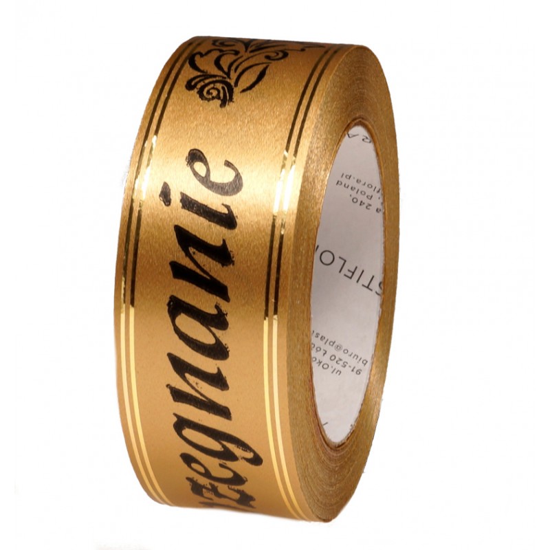 tasma pogrzebowa zlota