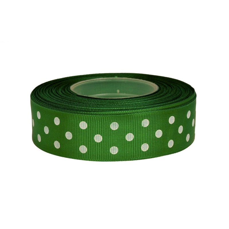 zielona wstazka w kropki