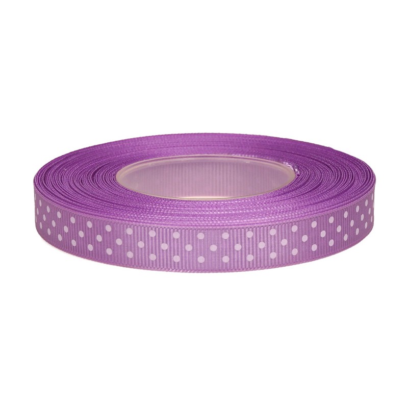 fioletowa wstążka ryps w kropki