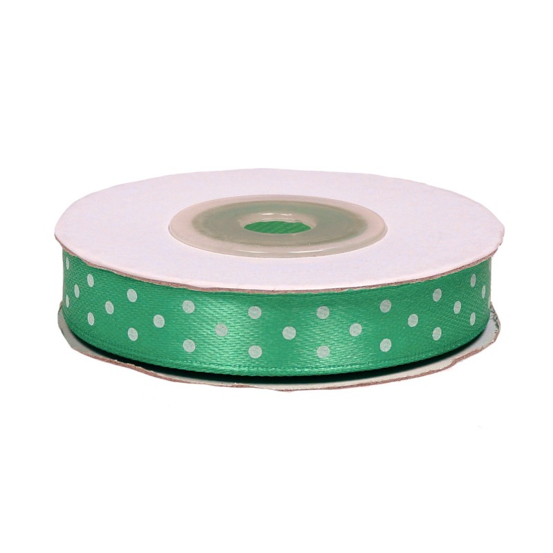 miętowa wstążka w grochy