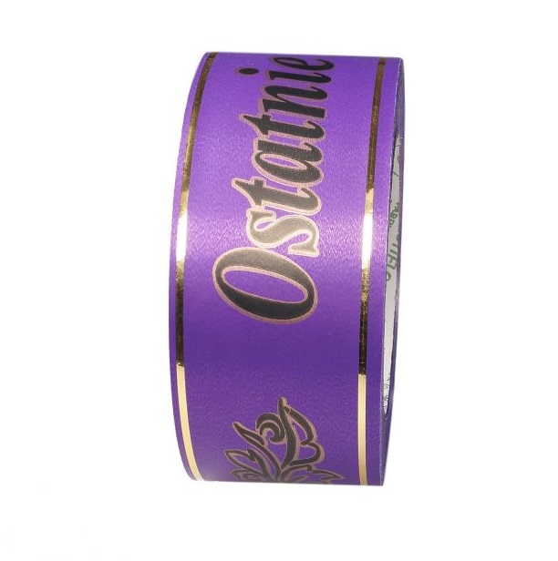 fioletowa wstążka pogrzebowa