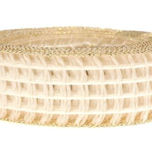 Wstążka kratka 4 cm x 10 m – biała