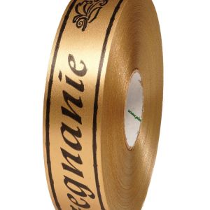 Taśma pogrzebowa 3 cm x 100 m – złota z czarnym napisem