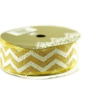 Wstążka jutowa zygzak- żółty