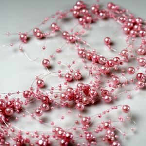 Korale ozdobne – 130 cm – Różowy – 5 szt./op.