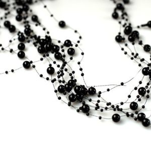 Korale ozdobne – 130 cm – Czarny – 5 szt./op.
