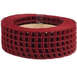 Wstążka kratka 4 cm x 10 m – bordowy