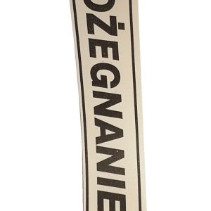 TAŚMA POGRZEBOWA 3CM X 100M KREMOWA, CZARNY, DRUKOWANY NAPIS