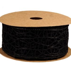 Wstążka koronkowa 5 cm x 9 m – czarna