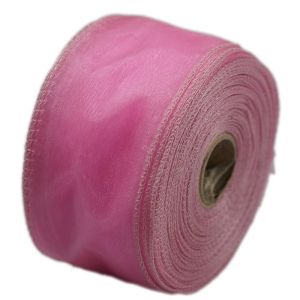 Organza wstążka – 6 cm x 25 m | Różowy