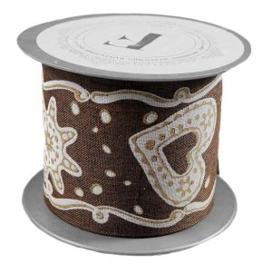 Wstążka dekoracyjna 8 cm x 5 m – brązowa