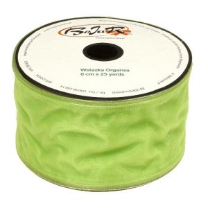 Organza wstążka – 6 cm x 25 m  – jasny zielony