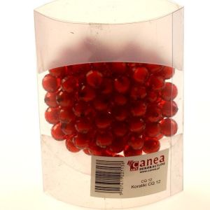 Korale ozdobne –  czerwone z białym wypełnieniem – 100 szt./op.