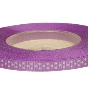 Wstążka ryps w kropki 6 mm x 22 m – fioletowa 13