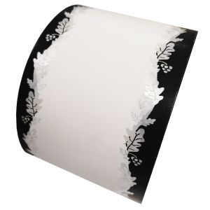 Szarfa pogrzebowa 8cm x 50y biało- czarna winogrono