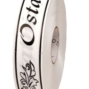 Taśma pogrzebowa 3 cm x 100 m – biała z czarnym napisem