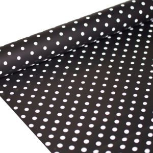 FOLIA SATYNOWA GROSZKI BLACK B20