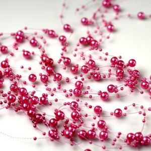 Korale ozdobne – 130 cm – Amarantowy – 5 szt./op.