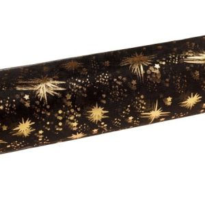 Organza świąteczna w gwiazdki 40cm x 5m – czarna