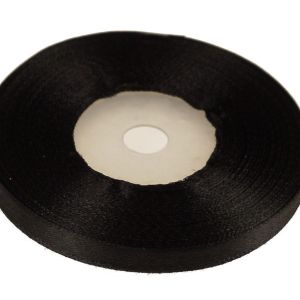 Wstążka satynowa 6mm x 32m | Czarny