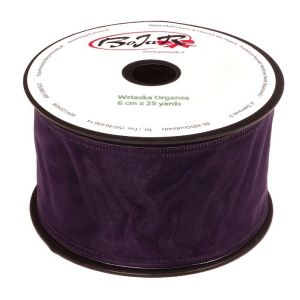 Organza wstążka – 6 cm x 25 m | 5120 – Śliwkowy