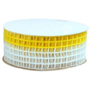 Wstążka kratka 4 cm x 10 m – żółty, biały