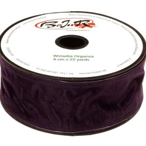 Organza wstążka – 4 cm x 25 m | 5120 – Śliwkowy
