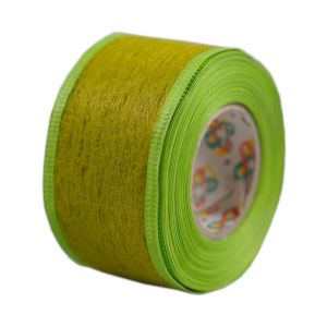 Flizelina wstążka – 4cm x 10 m oliwkowa z zielonym paskiem