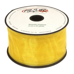 Organza wstążka – 6 cm x 25 m | 5034 – Żółty
