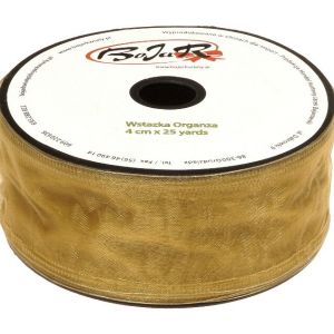 Organza wstążka – 4 cm x 25 m | 5011 – Złoty