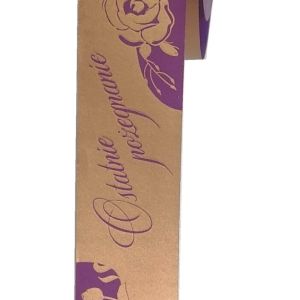 TAŚMA POGRZEBOWA FIOLETOWO-ZŁOTA 3CMX100M