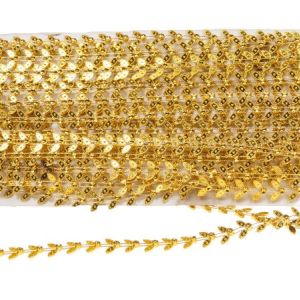 Girlanda świąteczna 2,5 m- złote listki