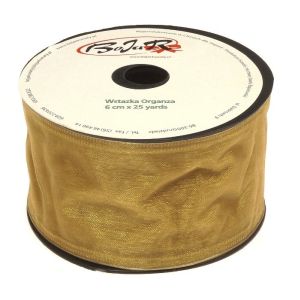Organza wstążka – 6 cm x 25 m  – złoty