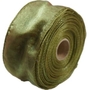 Organza wstążka – 6 cm x 25 m | Oliwkowo-czerwony