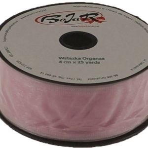 Organza wstążka – 4 cm x 25 m | 5019 – Różowy matowy