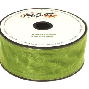 Organza wstążka – 4 cm x 25 m | 5072 – Zielony