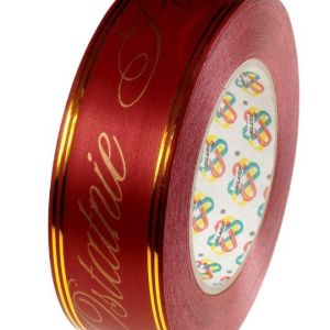 Taśma pogrzebowa 4 cm x 45 m – 02 bordowa