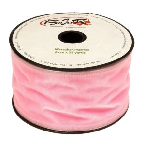 Organza wstążka – 6 cm x 25 m – różowy