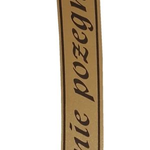 TAŚMA POGRZEBOWA 3CM X 100M , ZŁOTA- CZARNY NAPIS