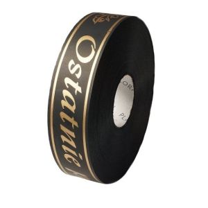Taśma pogrzebowa 3 cm x 100 m – czarna ze złotym napisem