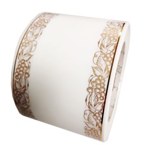 Szarfa pogrzebowa 8cmx50y winogrono biało-złote, pasek