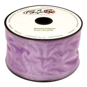 Organza wstążka – 6 cm x 25 m | 5029 – Fioletowy jasny