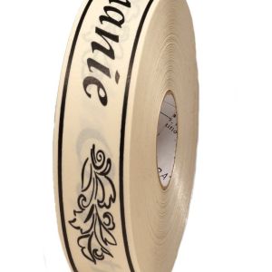 Taśma pogrzebowa 3 cm x 100 m – kremowa z czarnym napisem