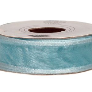 Wstążka z organzy  25 mm x 9 m – błękitna