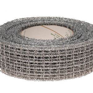 Wstążka kratka 5 cm x 10 m – srebrna