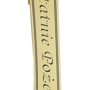 tAŚMA POGRZEBOWA 5CM X 100M KREMOWA CIEMNA CZARNY NAPIS