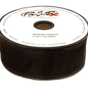Organza wstążka – 4 cm x 25 m | 5151 – Czarny