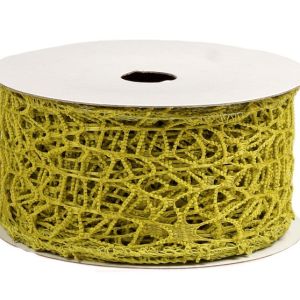 Wstążka koronkowa 5 cm x 9 m – oliwkowa