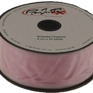 Organza wstążka - 4 cm x 25 m | 5019 - Różowy matowy