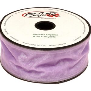 Organza wstążka - 4 cm x 25 m | 5029 - Fioletowy jasny